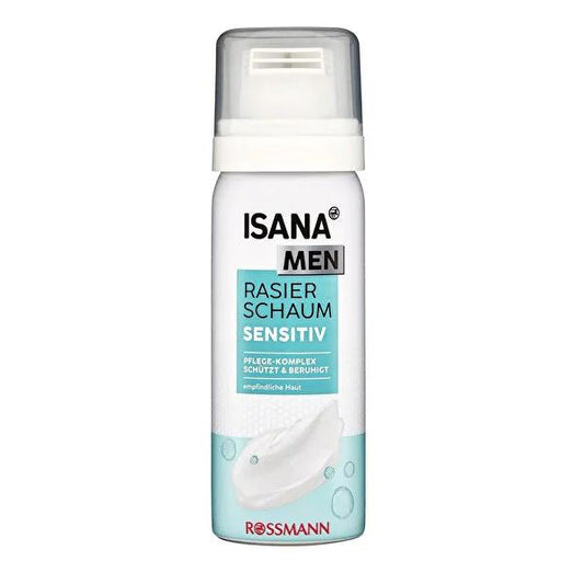 Isana Men's Sensitive Skin Shaving Cream - Travel Size 1.69 fl oz, Reduces Irritation, Smooth Shave