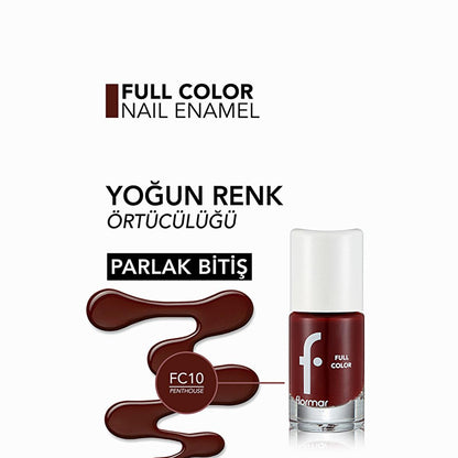Flormar Full Color Nail Polish: High Pigment, Long Lasting, Glossy Finish - Stunning Nail Lacquer Colors
