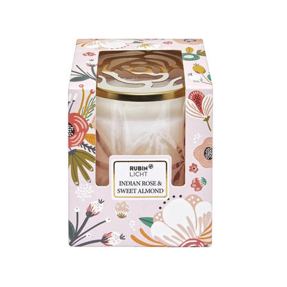 Rubinlicht Rose & Sweet Almond Scented Candle with Gold Lid