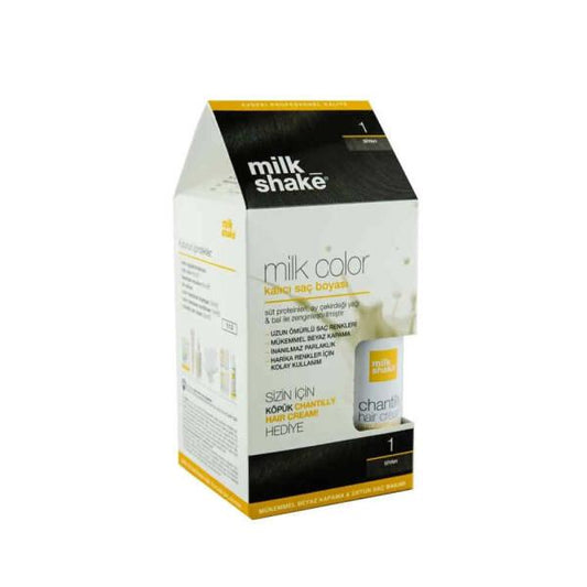 Milk Shake Black Hair Dye and Nourishing Hair Cream Set - Hair Care for All Hair Types