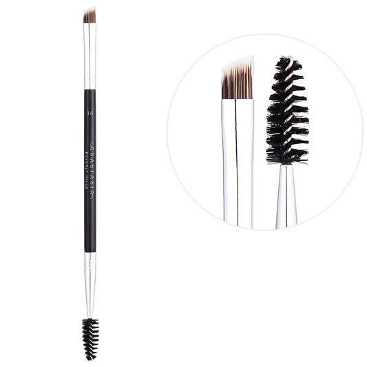 Anastasia Beverly Hills Dual-Ended Filling and Detailing Eyebrow Brush #14 - Precise Brow Grooming Makeup Brush