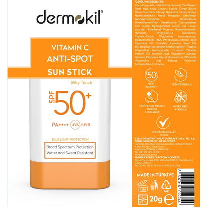Dermokil Vitamin C Sunscreen Stick SPF 50+ for Brightening 20g