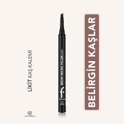 Flormar Brow Micro Filler Comb Tip Eyebrow Pencil 02 Light Brown