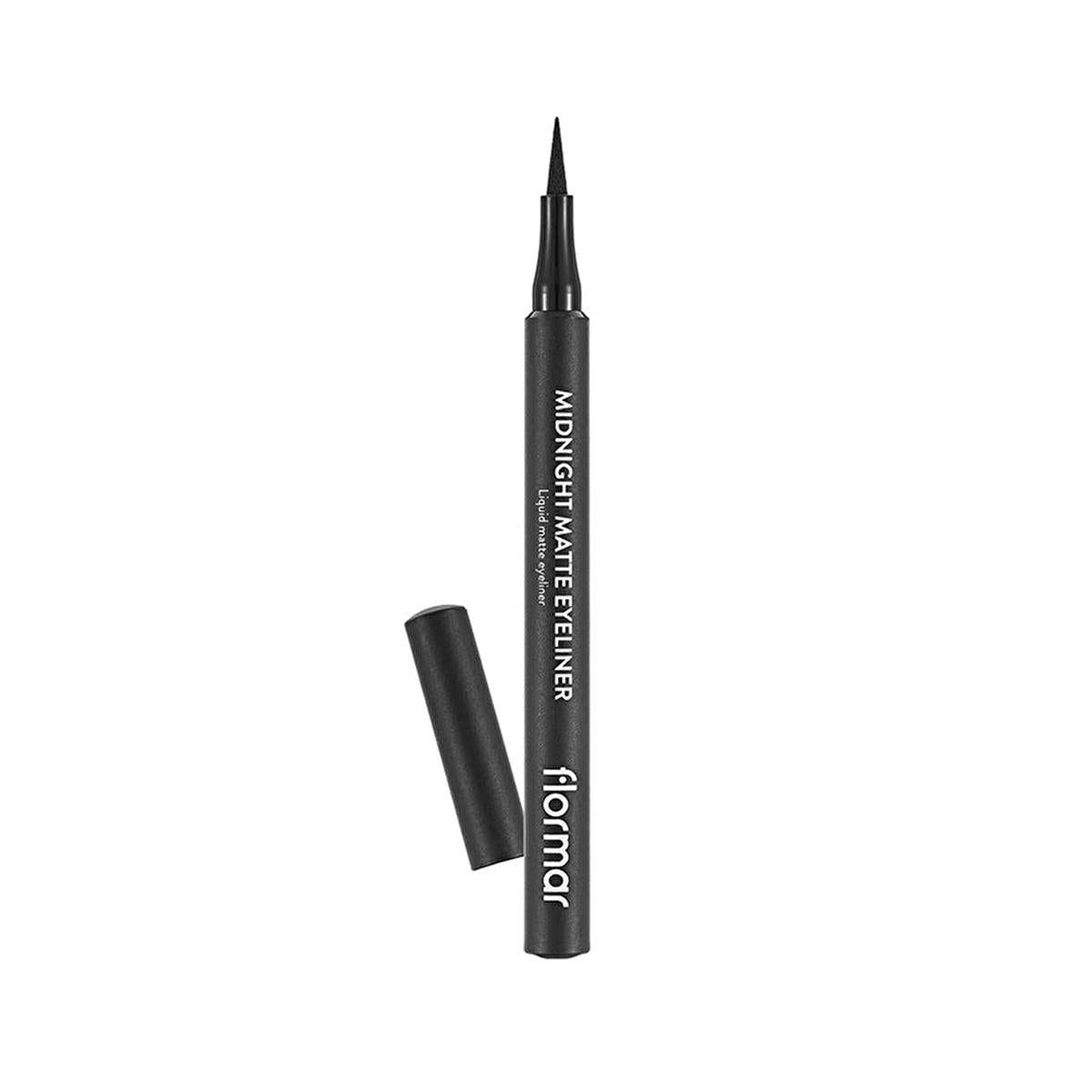 Flormar Liquid Eyeliner - Midnight Matte, Long-Lasting, Precise Application, Black