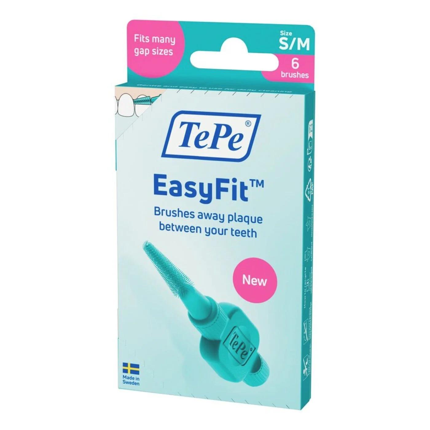 TePe Easyfit Interdental Brush Set for Easy Cleaning 6-Pack