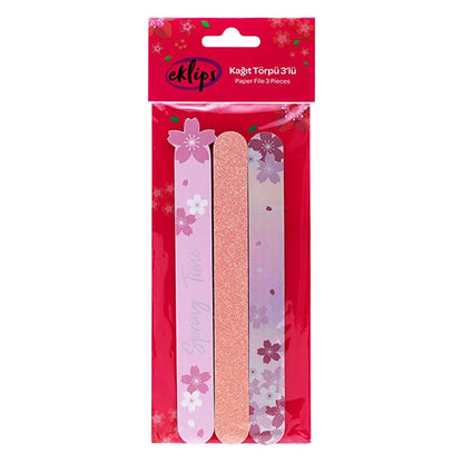 Eklips Long Paper Nail Files for Smooth Shaping 3-Pack