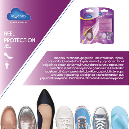 Tabanex Heel Protection Gel Insole: Ultimate Comfort & Friction Relief for High Heels - Reusable, Transparent Heel Pads
