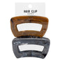 Eklips 2-Piece Marble Hair Clips in Grey & Brown