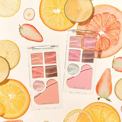 rom&nd Bare Layer Palette 01 Apricot Mood: Korean Eye & Cheek Palette for Matte & Shimmer Looks - Highly Pigmented, Multi-Use Makeup