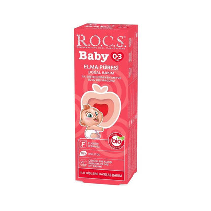 ROCS Baby Toothpaste 35ml - Gentle Apple Flavored Oral Care for Infants & Toddlers