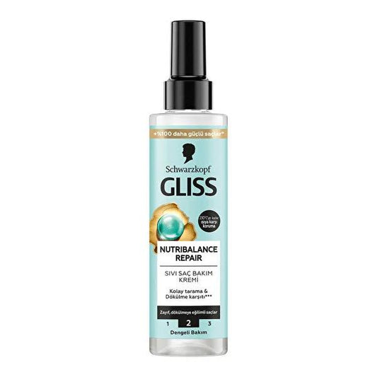 Gliss Nutri-Balance Repair Liquid Hair Treatment - Hair Repair Cream with Ceramide & Silk, Anti-Hair Loss, Heat Protectant
