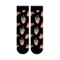 Carnaval Socks Popcorn Pattern Black Crew Socks - 1 Pair