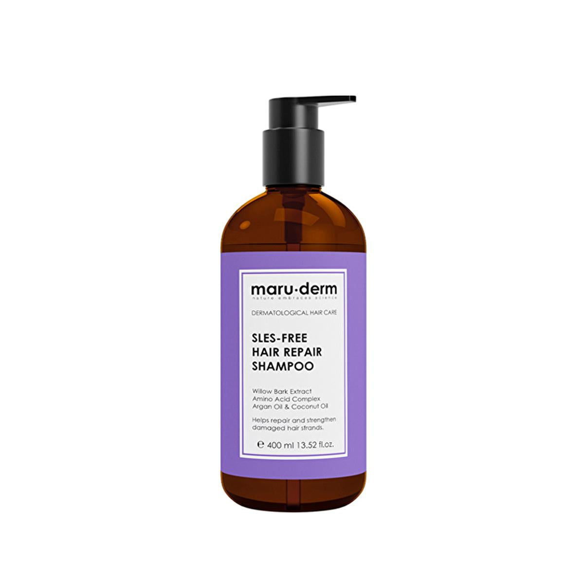 Maruderm Sulfate-Free Shampoo with Argan Oil & Coconut Oil for Damaged Hair - 13.53 fl oz