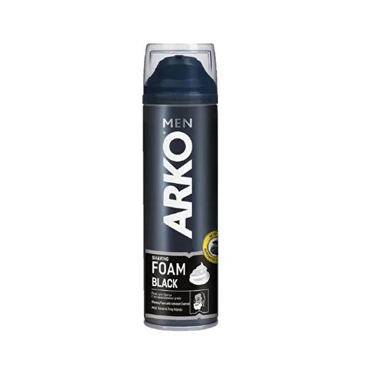 Arko Men Shaving Foam with Activated Charcoal - 200ml, Smooth Shaving & Skin Cleansing
