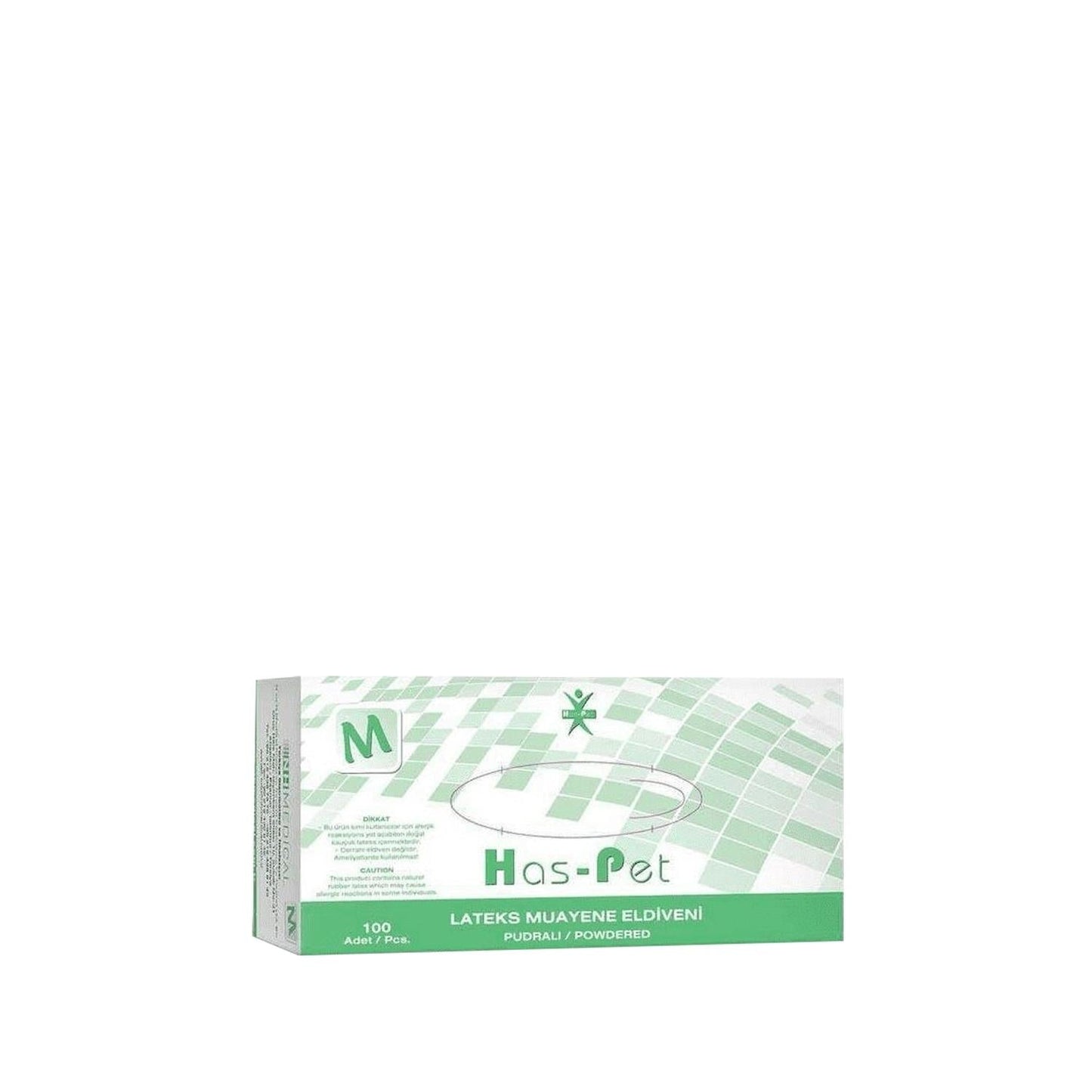 Has-Pet Latex Examination Gloves Powdered Medium 100 Count - Flexible & Hygienic Medical Gloves