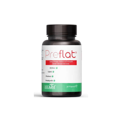 Preflat Dietary Supplement - Digestive Enzymes & Probiotic Support for Gut Health