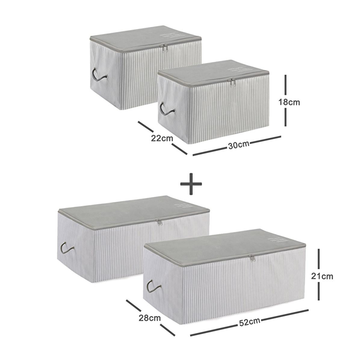 Ocean Home 4-Piece Gray Collapsible Storage Basket Set for Home Organization