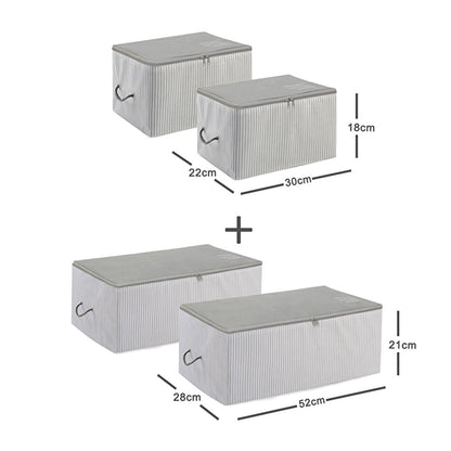 Ocean Home 4-Piece Gray Collapsible Storage Basket Set for Home Organization