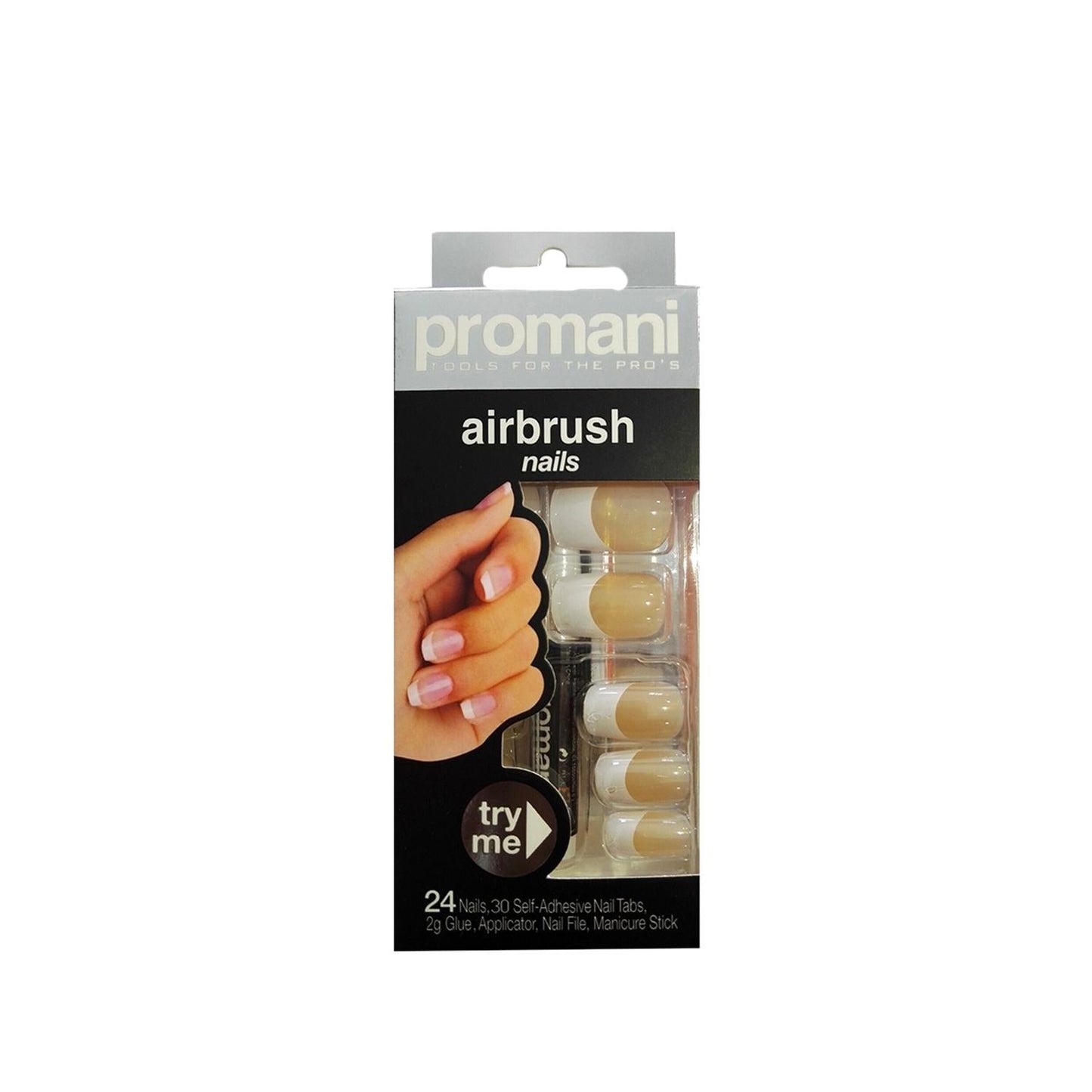 Promani Airbrush French False Nail Kit - Achieve Salon-Perfect Apricot Nails at Home. Easy Application, Complete Set