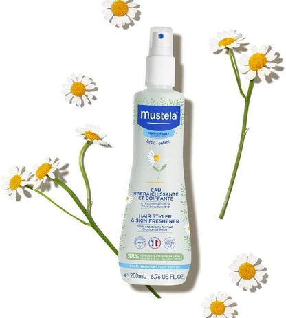 Mustela Baby Hair Styler & Body Freshener Spray 200ml - Gentle Detangling & Refreshing for Newborns