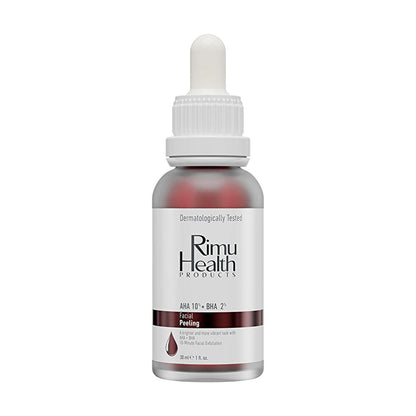 Rimu Health AHA BHA Peeling Serum: 10% AHA + 2% BHA - Exfoliates, Brightens, Evens Skin Tone - Glycolic & Salicylic Acid Serum