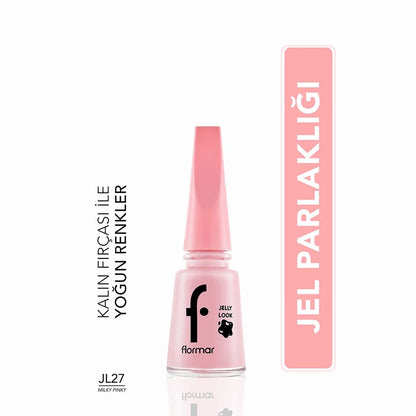 Flormar Jelly Look High-Shine Gel Effect Nail Polish JL27 Milky Pinky