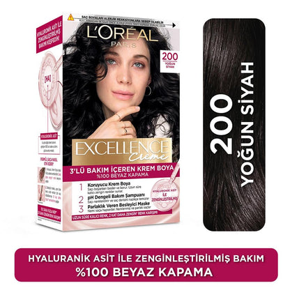 L'Oreal Paris Excellence Creme Hair Color in 200 Intense Black