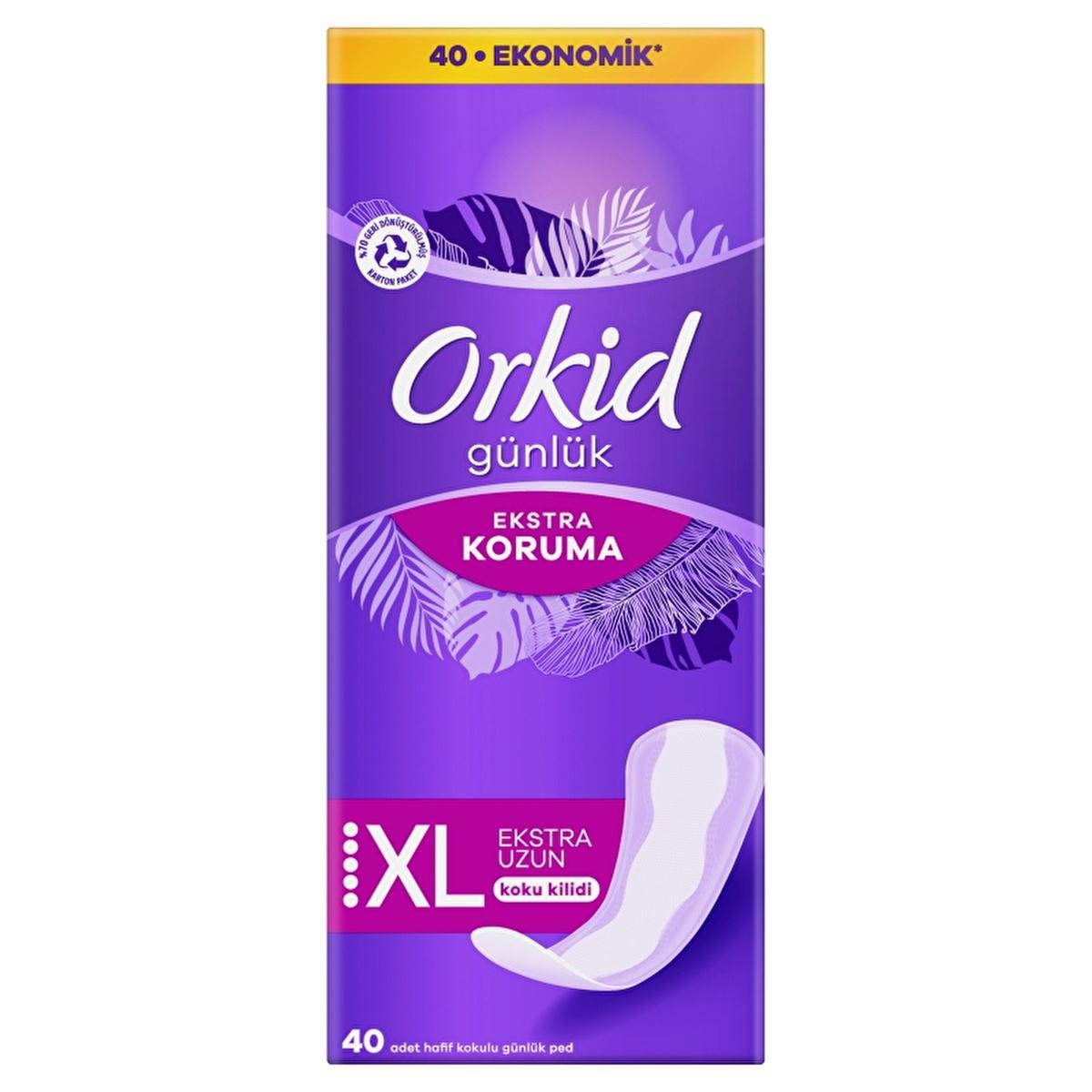 Orkid Extra Koruma: Extra Long Pantiliners - Superior Odor Control, Dermatologically Tested Daily Feminine Hygiene Pads