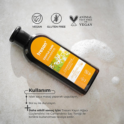 Tresan Chamomile Shampoo - Gently Softens, Moisturizes & Brightens Blonde & Fine Hair - Natural Daily Hair Care, 10.14 fl oz
