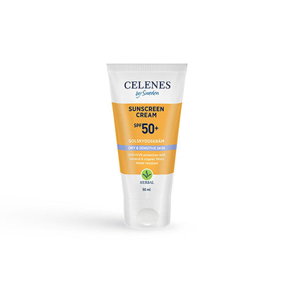 Celenes Herbal SPF 50+ Sunscreen: Hydrating UVA/UVB Protection for Dry, Sensitive Skin - Mineral & Organic Filters