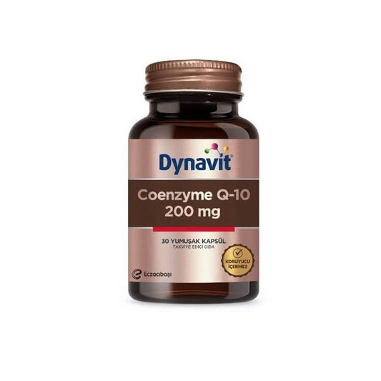 Dynavit Coenzyme Q10 200mg Supplement - Antioxidant Support for Heart Health, 30 Capsules