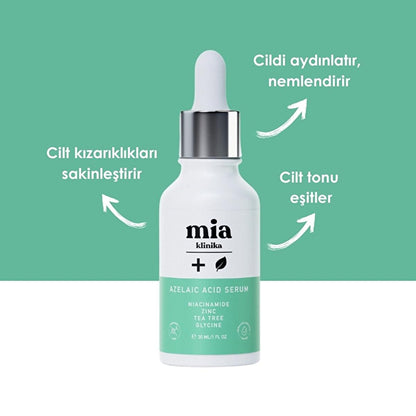 Mia Klinika Azelaic Acid Serum: Acne, Blemish & Hyperpigmentation Treatment | Tea Tree Oil & Zinc Infused | Reduce Redness & Even Skin Tone