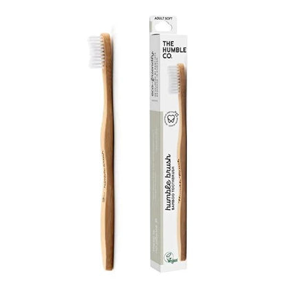 Humble Brush Bamboo Toothbrush Adult White Soft - Eco-Friendly & Sustainable Oral Care