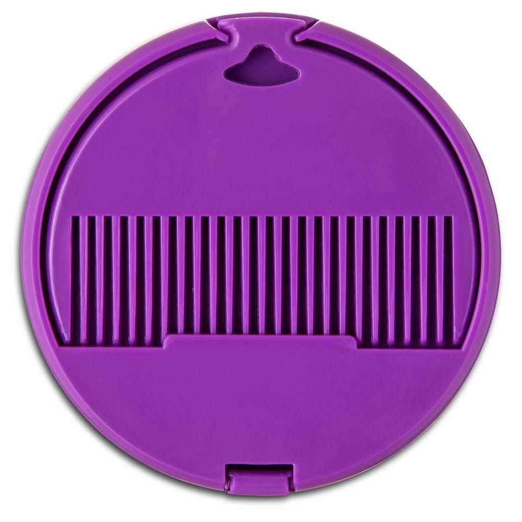 Eklips Purple Folding Pocket Mirror & Comb Set