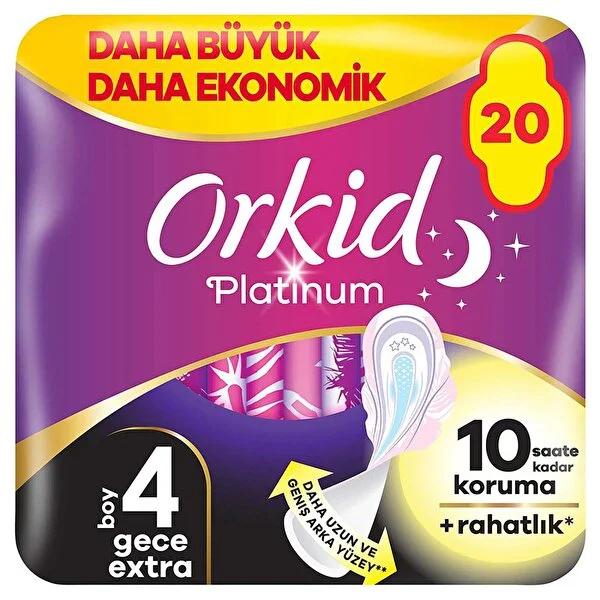 Orkid Hygienic Pads - Orkid Platinum Ultra Gece Ekstra, High Absorbency Sanitary Pads for Women with Advanced Protection
