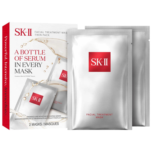 SK-II Brightening Facial Treatment Sheet Mask Twin Pack - Hydrating Face Mask for Dryness and Redness
