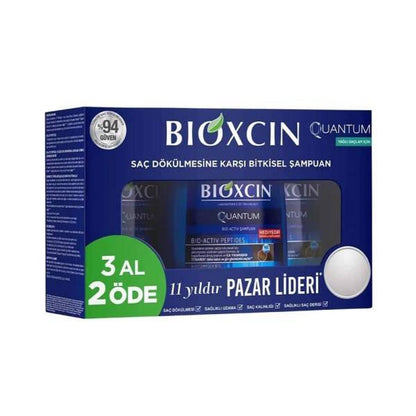 Bioxcin Quantum Shampoo Oily 3x300ml - Paraben-Free Shampoo for Oily Hair with Bio-Active Peptides