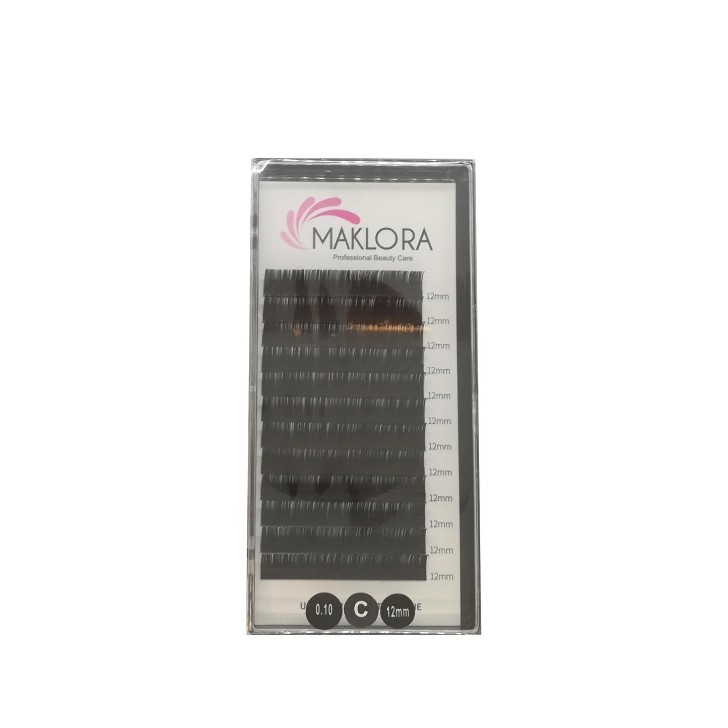 Maklora Silk Eyelash Extensions C Curl 0.10 Thickness 12mm Length - Luxurious Lash Enhancements