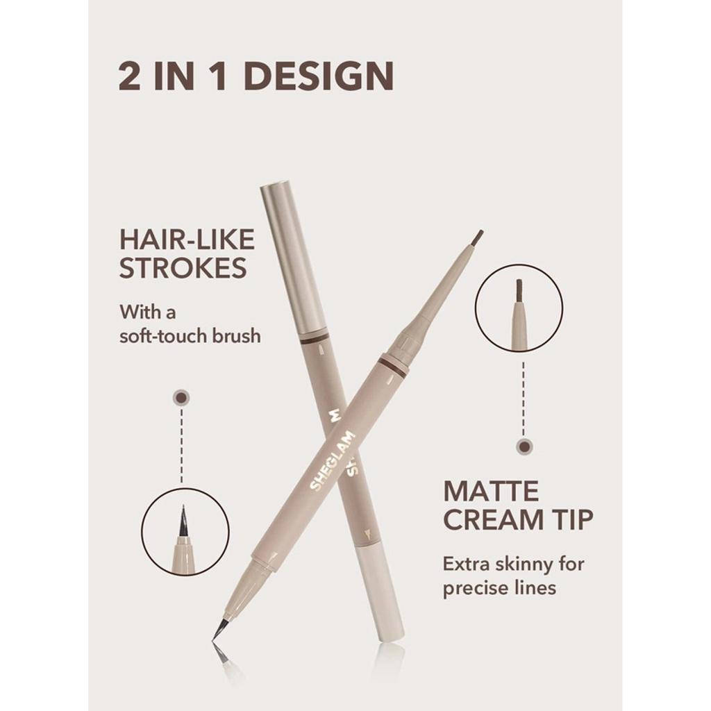 Sheglam On Demand 2-in-1 Brow Pencil for Defined Brows Taupe 03