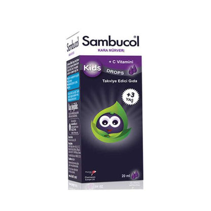 Sambucol Kids Immune Support Drops - 20ml Black Elderberry Supplement for Children, Natural Health Product