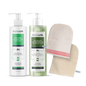 BodyLita Smoothing & Purifying Routine Set, Bath Loofah + Anti-Cellulite Body Wash + Anti-Acne Glycolic Acid Body Wash, 3-Piece Bundle
