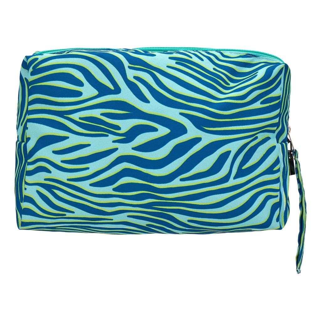 Eklips Blue & Green Zebra Print Travel Bag
