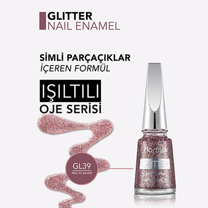 Flormar Glitter Semi-Sheer Shimmer Nail Polish GL39 11ml