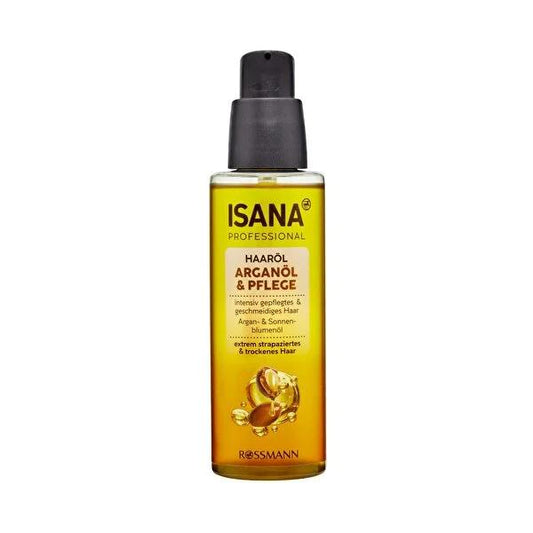 Isana Professional Argan Hair Care Oil for Dry & Damaged Hair - 100ml Vegan & Dermatologically Tested