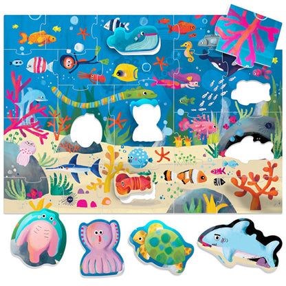 Headu Ecoplay Shaped Puzzle Sea for Kids - Educational Toy for Children Aged 2-5 Years