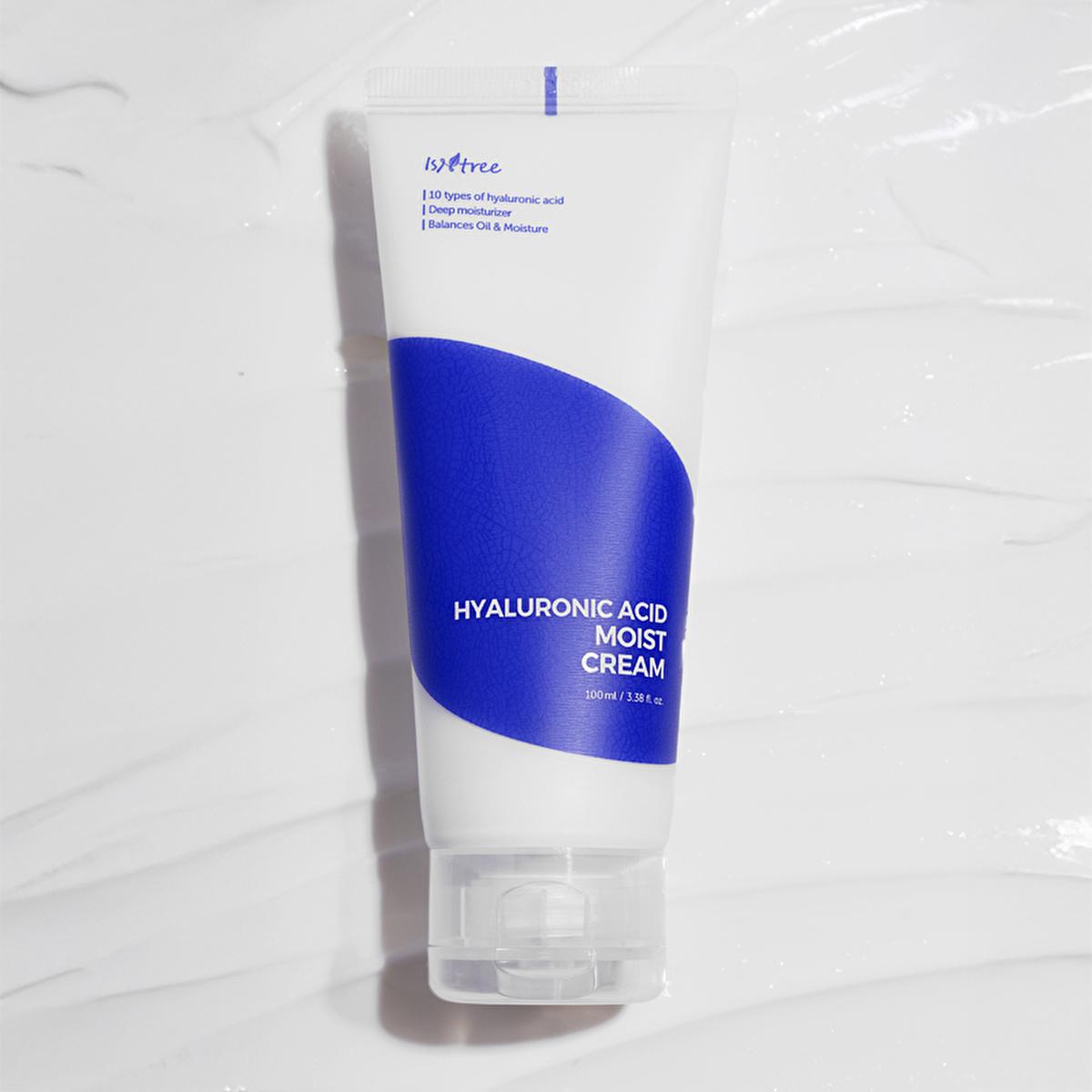 Isntree Hyaluronic Acid Moisturizing Cream - 10 Types HA for Intense Skin Hydration - K-Beauty Face Cream, Dermatologically Tested, 100ml