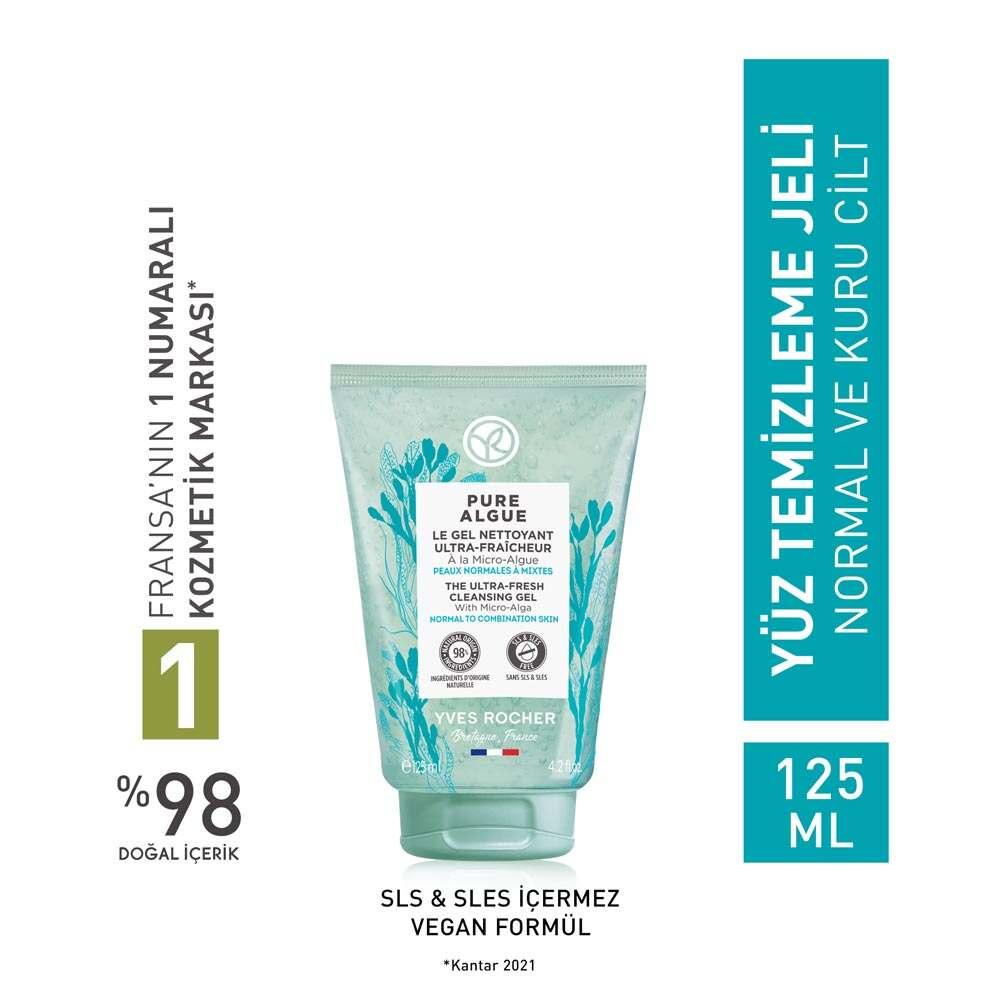 Pure Algue Moisturizing Face Wash Gel for Normal to Dry Skin - Gentle, Refreshing, Detoxifying Cleanser with Ocean Algae