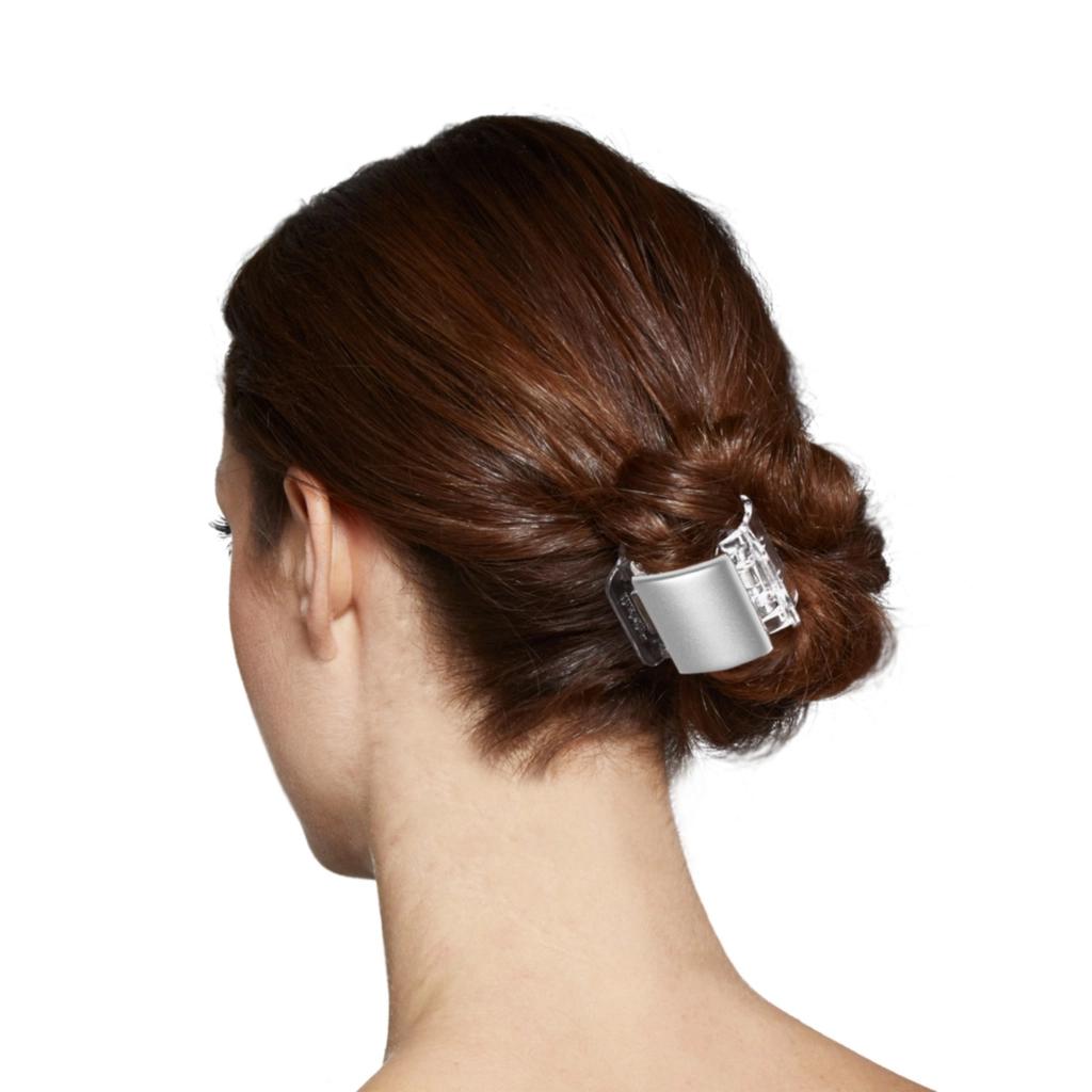 Linziclip Midi Pearl-Look White Hair Claw Clip for Secure Hold