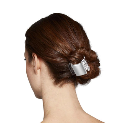 Linziclip Midi Pearl-Look White Hair Claw Clip for Secure Hold