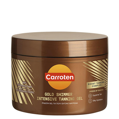 Carroten Gold Shimmer Tanning Gel SPF 0: Achieve a Deep, Radiant Bronze with Carrot & Coconut Oils | Moisturizing Sun Tanning Lotion